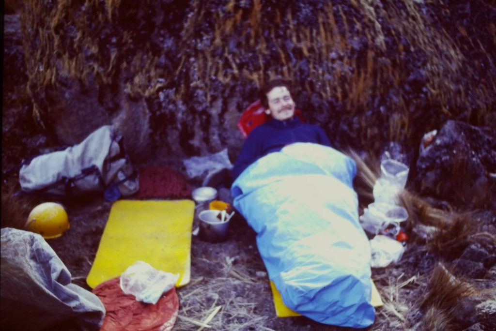 Me waking up after a very restless bivouac with a very frosty bivvy bag.